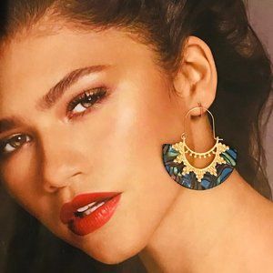 EXOTIC NATURAL ABALONE SHELL DANGLE EARRINGS